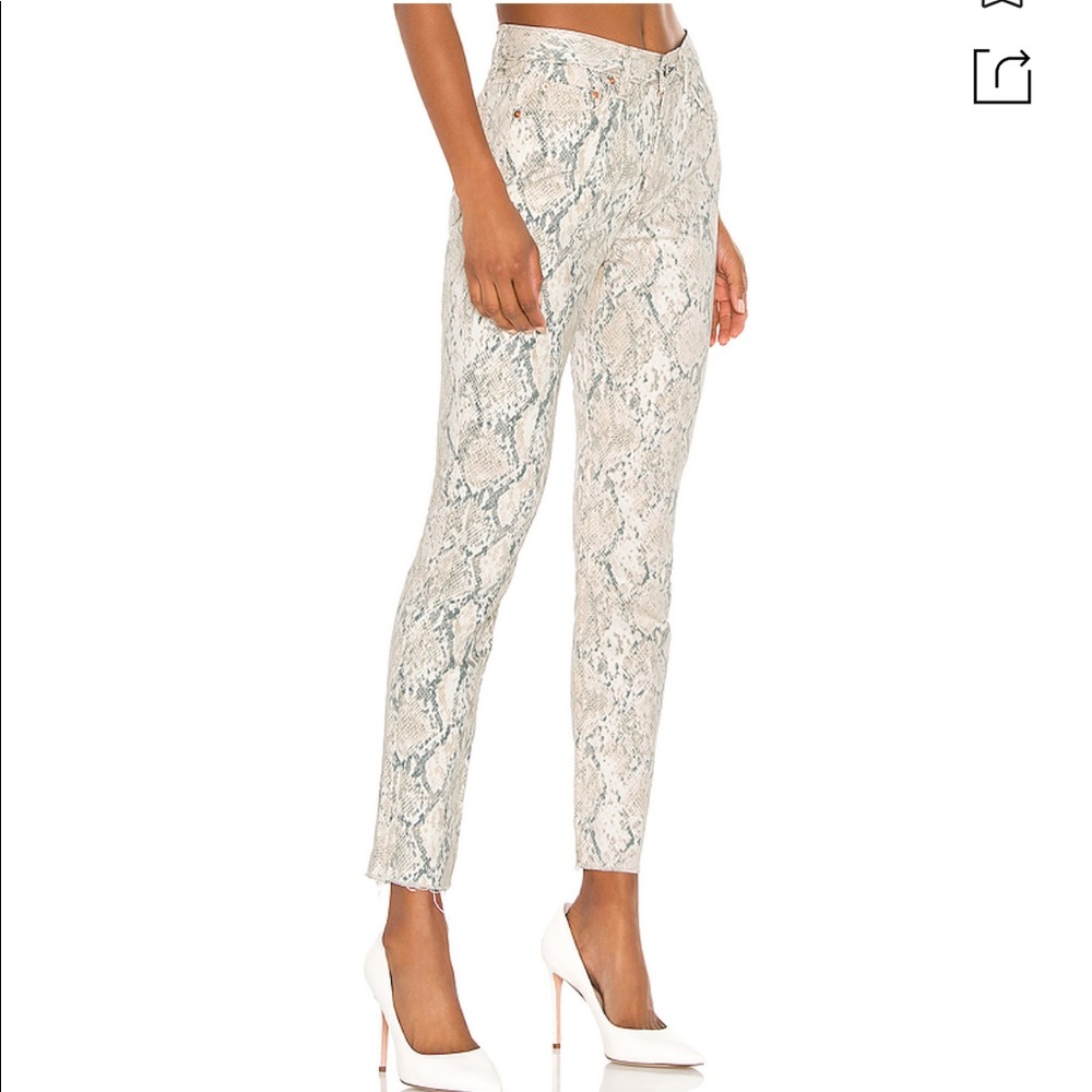 Grlfriend Karolina Snake Print Button Fly Jeans - image 2